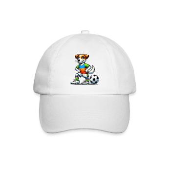 Jack Russell Terrier, joueur de football - Casquette classique - blanc/blanc - Devant
