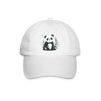 Panda amoureux avec des plantes minimalistes - Casquette classique - blanc/blanc - Devant