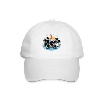 Die lustige Schneemann-Brigade - Baseballkappe - Weiß/Weiß - Vorne