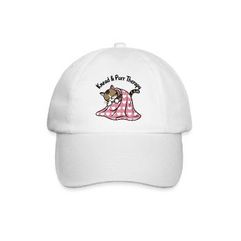 Purring Nap Under Heart Blanket - Baseball Cap - white/white - Front