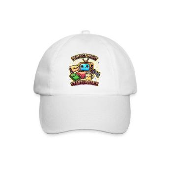 Perfect Night Cute Kawaii Homebody Indoor Design - Baseball Cap - white/white - Front