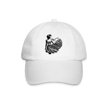 Rockabilly Woman Summer Dress Dress Wind Gift - Baseball Cap - white/white - Front