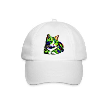 Cat - Baseball Cap - white/white - Front