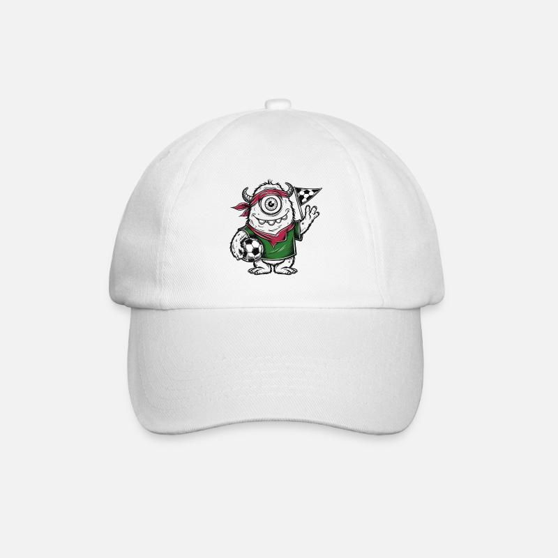 3 MonsterFussball - Baseballkappe - Weiß/Weiß