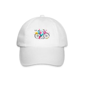 Ride the Art of Life Vibrant Watercolor Bicycle - Baseball Cap - white/white - Front