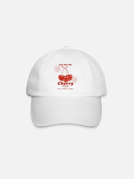 Cherry on Top – Süße Perfektion - Baseballkappe - Weiß/Weiß