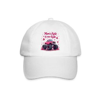 Mom’s Fight Is Our Fight - Breast Cancer Awareness - Baseball Cap - white/white - Front