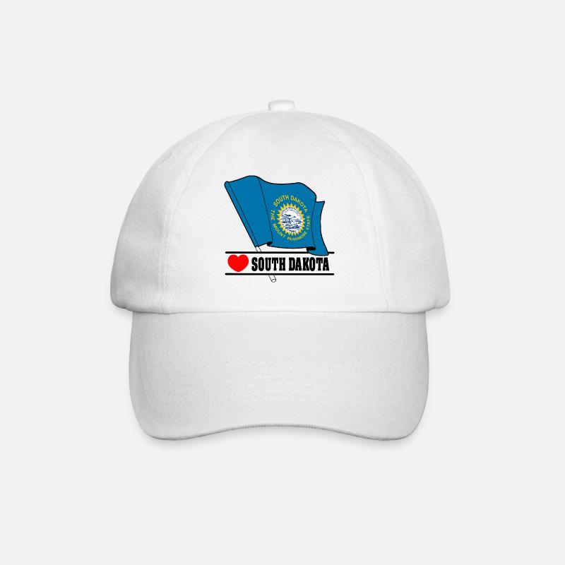 Drapeau du Dakota du Sud en forme de cœur DAKOTA du Sud - Casquette classique - blanc/blanc