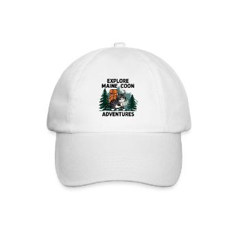 Explorer Maine Coon Adventure Imprimer - Casquette classique - blanc/blanc - Devant