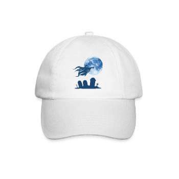 silhouetten, fliegende Geister, Monde, Gräber - Baseballkappe - Weiß/Weiß - Vorne