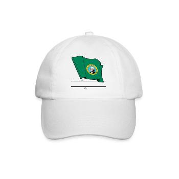 Flag Washington text banner - Baseball Cap - white/white - Front