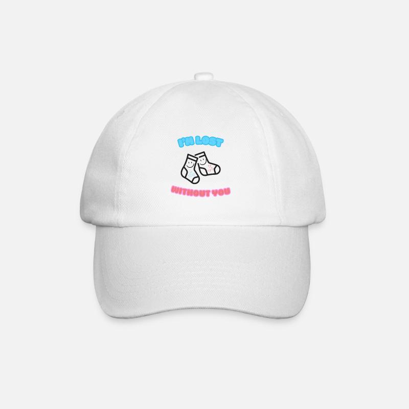 I'm lost without you Love - Baseball Cap - white/white