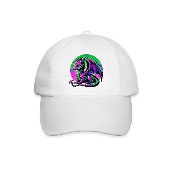 Drache - Baseballkappe - Weiß/Weiß - Vorne