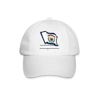 Flag West Virginia text banner - Baseball Cap - white/white - Front