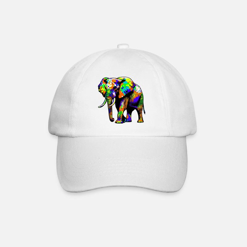 Elefant - Baseballkappe - Weiß/Weiß
