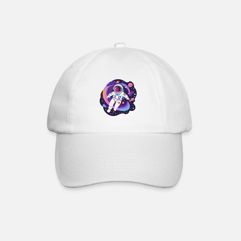 Weltraum-Regenbogen-Astronaut - Baseballkappe - Weiß/Weiß