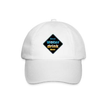 Save Water Drink Beer Shield Design - Baseball Cap - white/white - Front