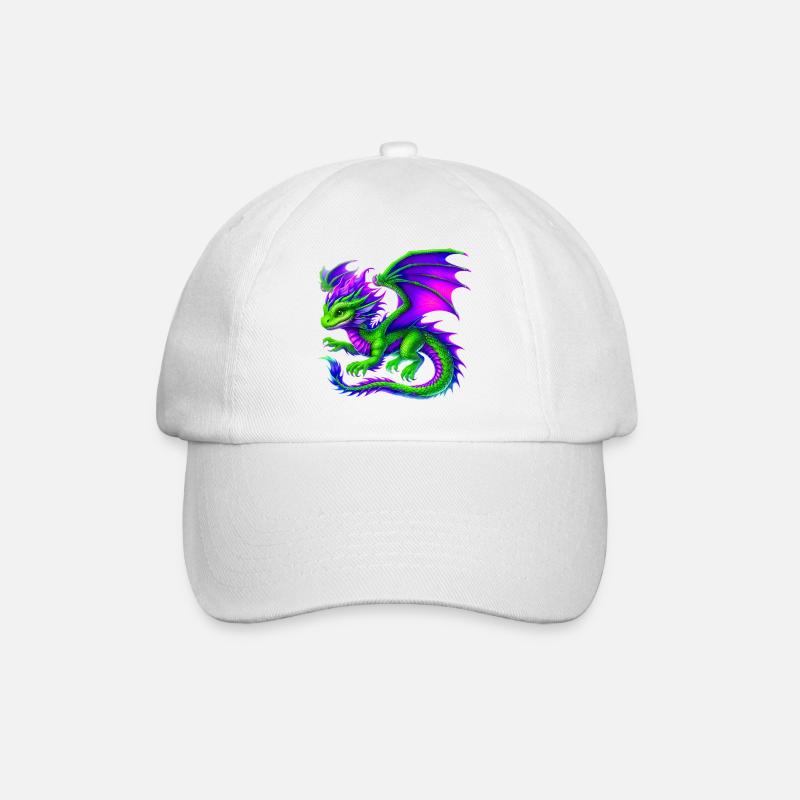 Drache - Baseballkappe - Weiß/Weiß