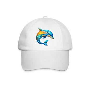 Delfin - Baseballkappe - Weiß/Weiß - Vorne