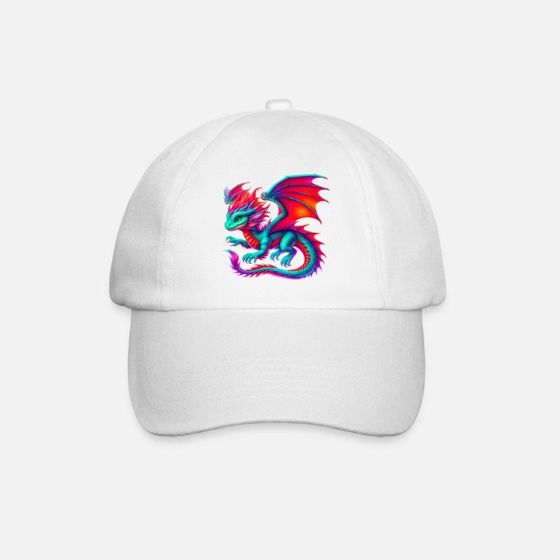 Drache - Baseballkappe - Weiß/Weiß