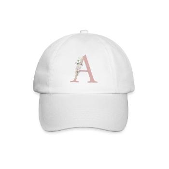 Un monogramme, floral, personnalisable - Casquette classique - blanc/blanc - Devant