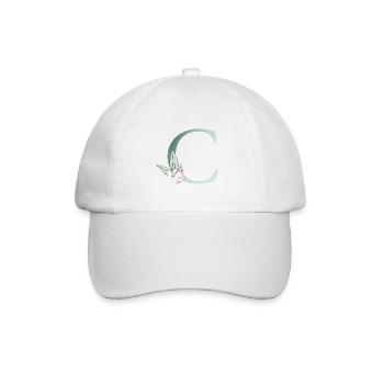 C Monogramme, Floral, Personnalisable - Casquette classique - blanc/blanc - Devant