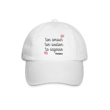 AMOUR SOUTIEN SAGESSE MERCI - Casquette classique - blanc/blanc - Devant