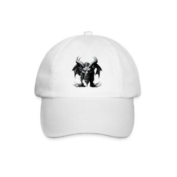 Fearsome Demon, Horns & Bat Wings - Baseball Cap - white/white - Front