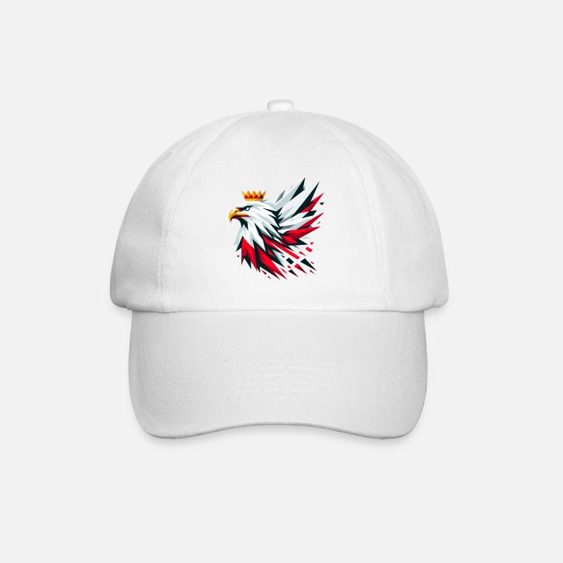 Poland Polska Eagle Flag Flag Geometry Gift - Baseball Cap - white/white