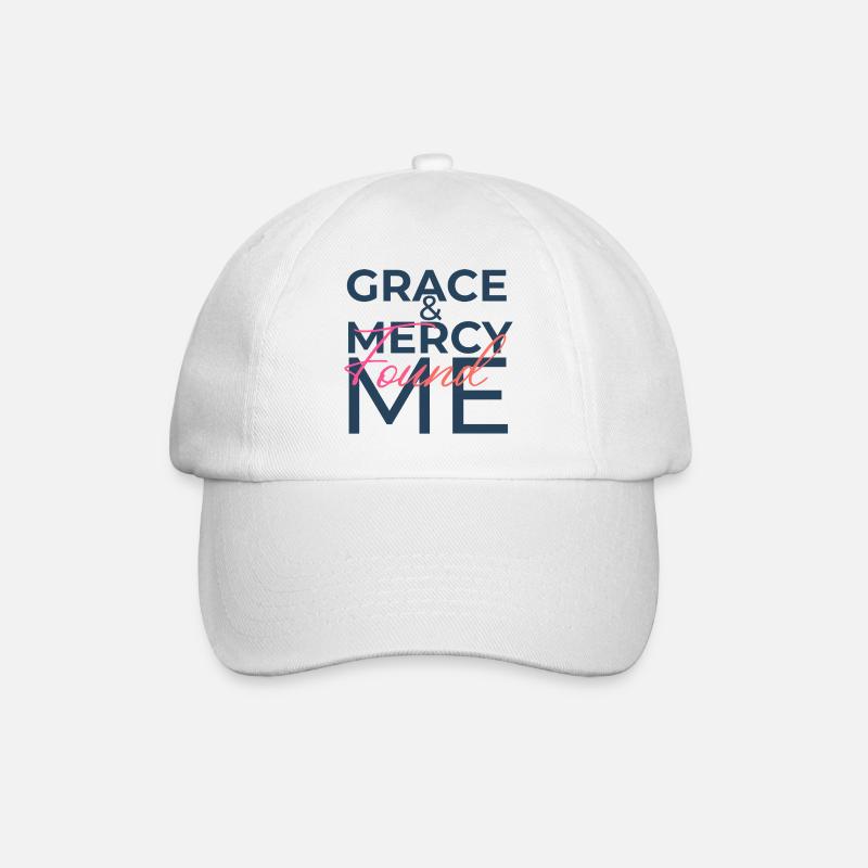 Grace & Mercy Found Me - Baseball Cap - white/white