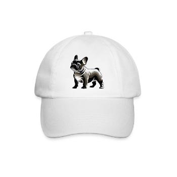 French Bulldog - Pet Dog Design - Baseball Cap - white/white - Front