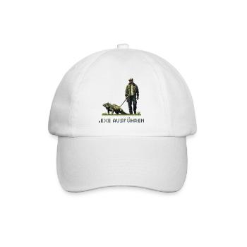 EXE AUSFÜHREN Lustiges Nerd IT Pixel Echse Design - Baseballkappe - Weiß/Weiß - Vorne