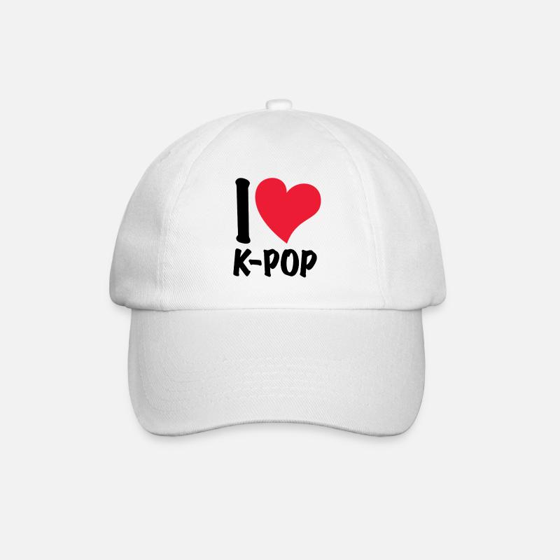 I Love K-Pop - Baseball Cap - white/white