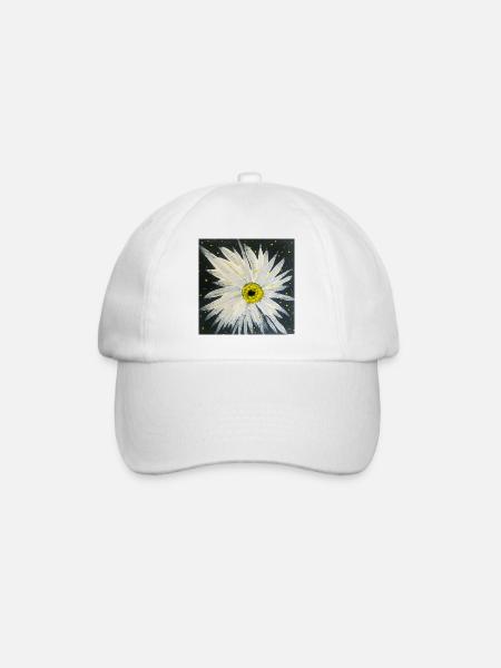 Edelweiss-Schwarz- weißes Design - Baseballkappe - Weiß/Weiß
