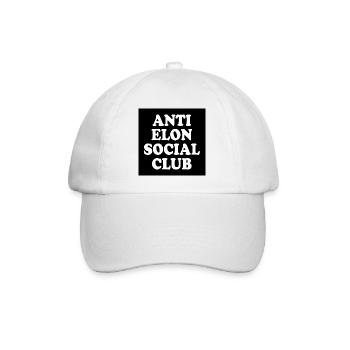 anti elon social club - Baseballkappe - Weiß/Weiß - Vorne