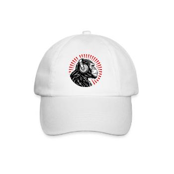 Groove Monkey – Der DJ der Wildnis - Baseballkappe - Weiß/Weiß - Vorne
