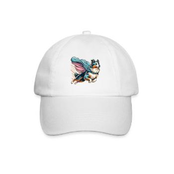 Super Dog Australian Shepherd Sheppie Gift - Baseball Cap - white/white - Front