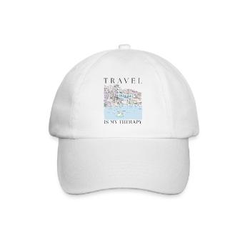 Travel is my therapy - Baseball Cap - white/white - Front
