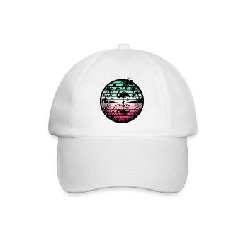 Rétro Flamingo Sunset - Casquette classique - blanc/blanc - Devant