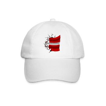 Drapeau du Danemark - Danemark - Drapeau cassé - Casquette classique - blanc/blanc - Devant