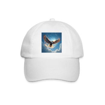Krafttier Adler am Himmel - Baseballkappe - Weiß/Weiß - Vorne