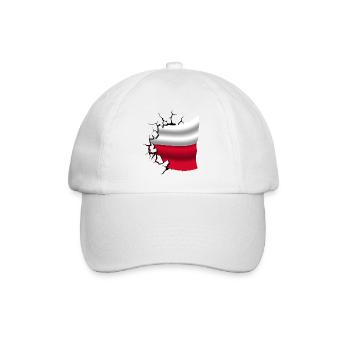 Flag of Poland - Poland - Flag Broken Design - Baseball Cap - white/white - Front