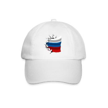 Flag of Russia - Russia - Flag Broken Design - Baseball Cap - white/white - Front