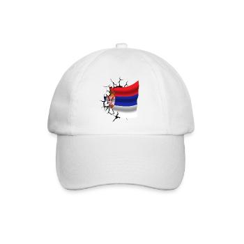 Drapeau de la Serbie - Serbe - Drapeau Broken Design - Casquette classique - blanc/blanc - Devant