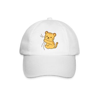 Snuggle Tiger Cub - Cuddly Tiger Baby - Baseball Cap - white/white - Front