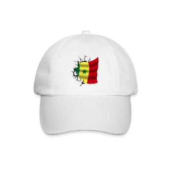 Drapeau du Sénégal - Sénégal - Drapeau Broken Design - Casquette classique - blanc/blanc - Devant