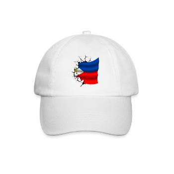 Philippine - Flag Broken - Baseball Cap - white/white - Front