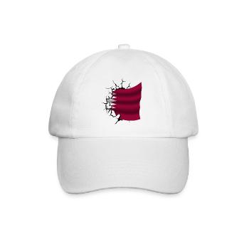 Drapeau du Qatar - Qatar - Drapeau Broken Design - Casquette classique - blanc/blanc - Devant