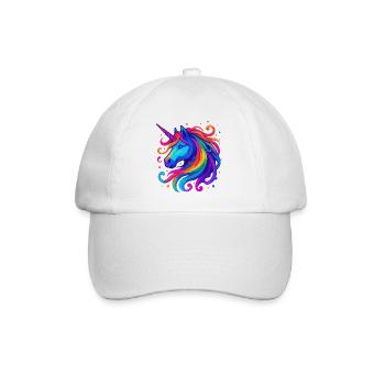 Rainbow Unicorn - Baseball Cap - white/white - Front