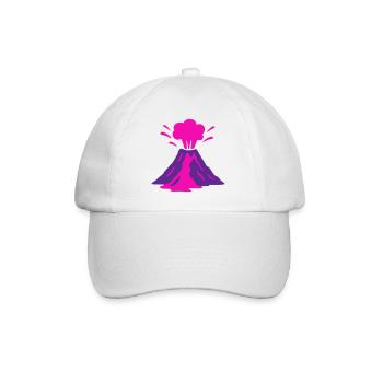 Vulkanausbruch in pink - Baseballkappe - Weiß/Weiß - Vorne